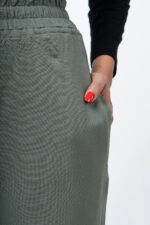 شلوار لینن رویال جین سبز زیتونی کد 200028 - تصویر 3