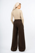 شلوار سیلک رویال جین قهوه ای سوخته کد 200021 - تصویر 2