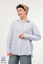 شومیز راه راه رویال جین کد 200034 - تصویر 3