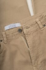 شلوار نیم بگ کتان رویال جین کرم کد 200041 - تصویر 4