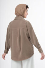 شومیز سیلک رویال جین رنگ گردویی قد68 کد 4000118 - تصویر 2