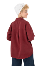 شومیز سیلک رویال جین رنگ زرشکی قد68 کد 4000111 - تصویر 2