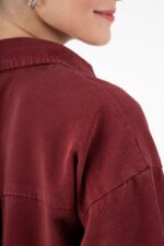 شومیز سیلک رویال جین رنگ زرشکی قد68 کد 4000111 - تصویر 3