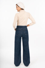 شلوار نیم بگ رویال جین  جک پات آبی تیره قد 110 کد 6000112 - تصویر 2