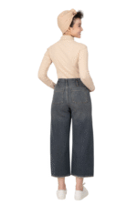 شلوار واید لگ رویال جین جک پات رنگ طوسی آبی قد 90 کد 4000162 - تصویر 3