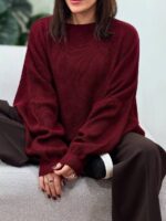 ٰشومیز بافت رنگ چری  کد 7000111 - تصویر 3