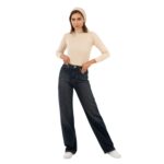 شلوار نیم بگ رویال جین جک پات سرمه ای تیره قد 110 کد 900017