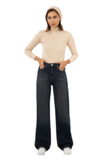 شلوار نیم بگ رویال جین جک پات سرمه ای تیره قد 110 کد 900017 - تصویر 2