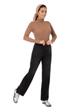 شلوار استریت لاین رویال جین رنگ ذغالی قد 108 کد 700410 - تصویر 2