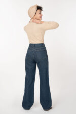 شلوار نیم بگ رویال جین جک پات آبی تیره قد 110 کد 70001117 - تصویر 3