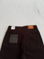 شلوار واید رویال جین جک پات رنگ قهوه ای سوخته قد 90 کد 7000406 - تصویر 4