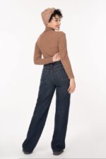 شلوار نیم بگ رویال جین  جک پات طوسی آبی تیره قد 108 کد 603212 - تصویر 3