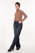 شلوار نیم بگ رویال جین  جک پات طوسی آبی تیره قد 108 کد 603212 - تصویر 2