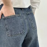 شلوار واید لگ رویال جین جک پات رنگ سورمه ای قد 90 کد 4000291 - تصویر 4