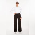 شلوار نیم بگ رویال جین جک پات قهوه ای سوخته قد 110 کد 104107