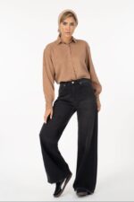 شلوار بگی دمپا زاپ رویال جین رنگ  آبی تیره قد 110 beltloops کد 40001234 (کپی) - تصویر 4