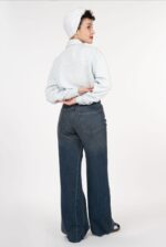 شلوار بگ دمپا کات رویال جین جک پات آبی وسط قد 108 کد 802101 - تصویر 2