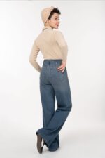 شلوار واید لگ رویال جین جک پات رنگ آبی وسط قد 110 کد 40001217 - تصویر 2