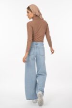 شلوار بگی رویال جین رنگ آبی یخی جک پات  jackpot قد 110 کد 852101 - تصویر 2