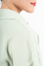 شومیز سیلک رویال جین رنگ پسته ای روشن قد65 کد 90149 - تصویر 3