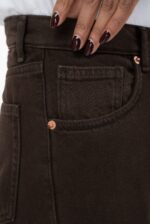 شلوار نیم بگ رویال جین جک پات قهوه ای سوخته قد 110 کد 104107 - تصویر 2