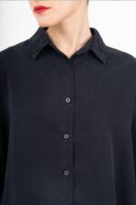 شومیز سیلک کروپین رویال جین رنگ سورمه ای قد60 کد 104106 - تصویر 3