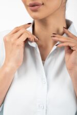 شومیز سیلک کروپین رویال جین آبی آسمانی قد60 کد 104106 - تصویر 3