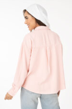 شومیز سیلک رویال جین گلبهی قد 70 کد 801101 - تصویر 2