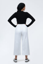 شلوار واید لگ رویال جین رنگ سفید قد 90 کد 701103 - تصویر 2