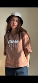 تیشرت باکسی BIBLE قد 60 کد 0168 - تصویر 2