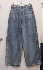 شلوار واید لگ دمپا کات PULL & BEAR آبی روشن قد 95 کد 0153 - تصویر 2