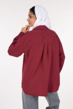شومیز سیلک کروپین رویال جین آبی کاربنی قد 60 کد 0174 (کپی) - تصویر 4